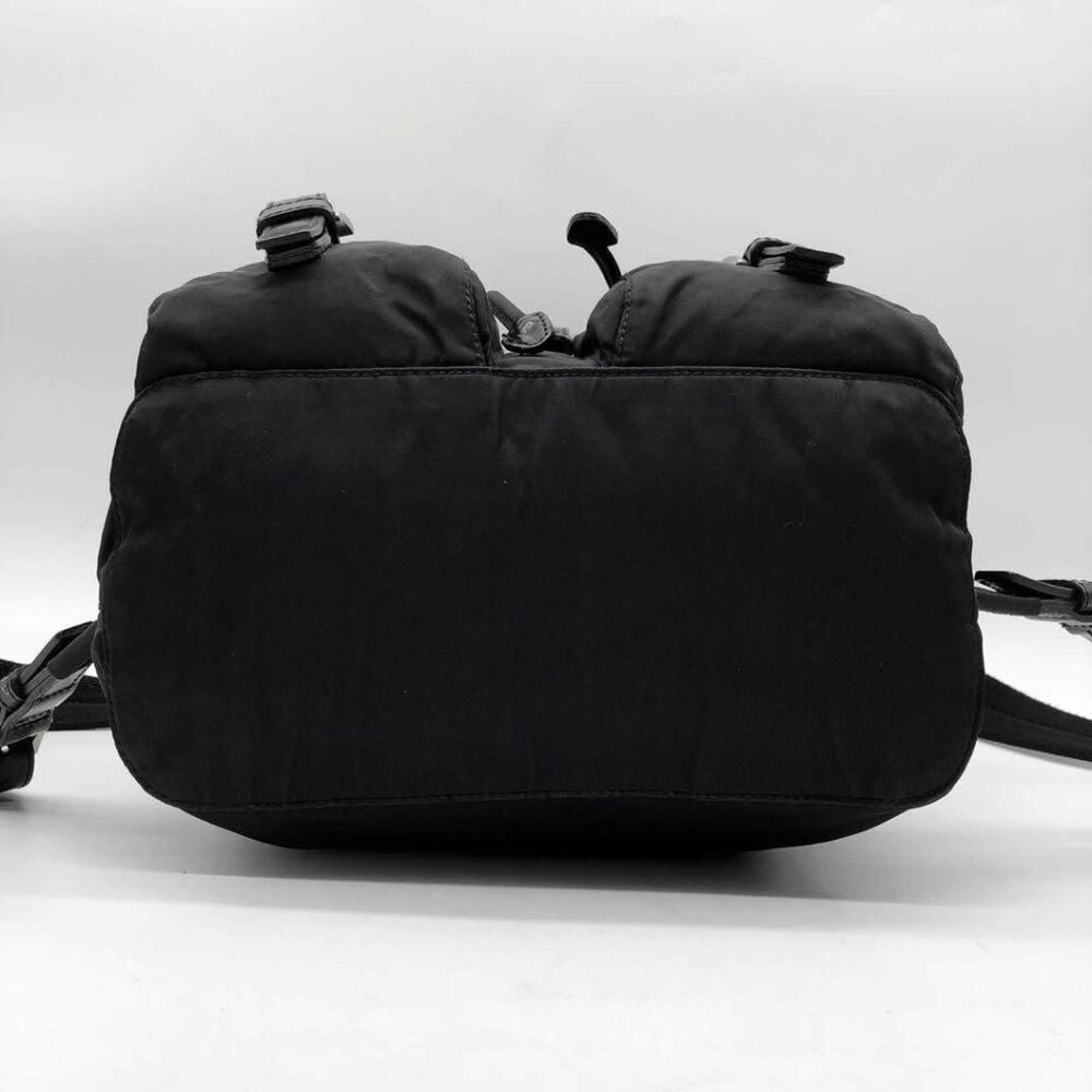 Prada Nylon Tessuto Backpack Saffiano Leather Shoulder Bag Purse Tote - Picture 10 of 10